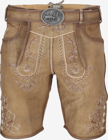 Steigenhöfer Regular Traditional Pants 'Lederhose Herren Franz' in Brown: front