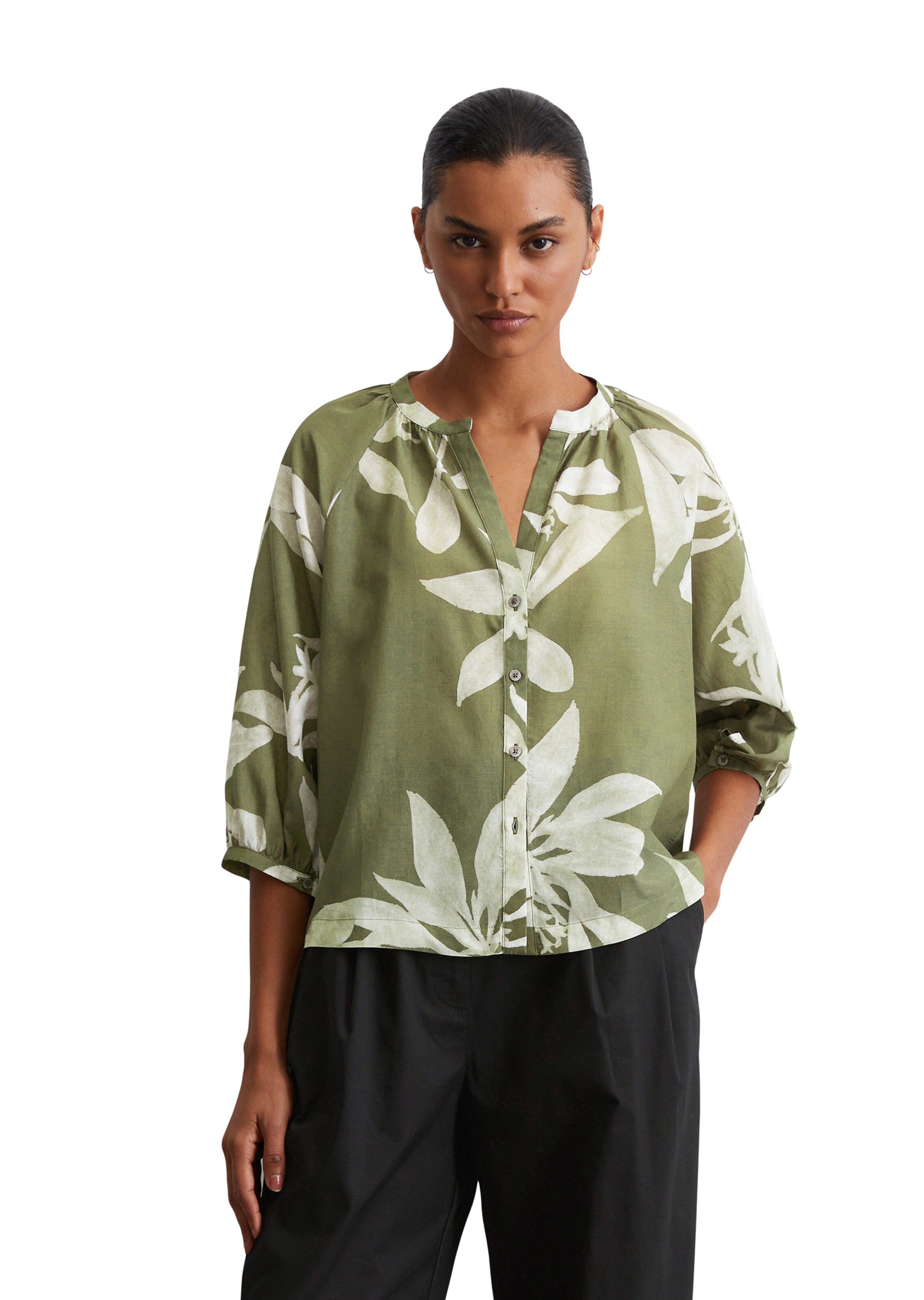 Marc O'Polo Bluse in Grün: Vorderseite