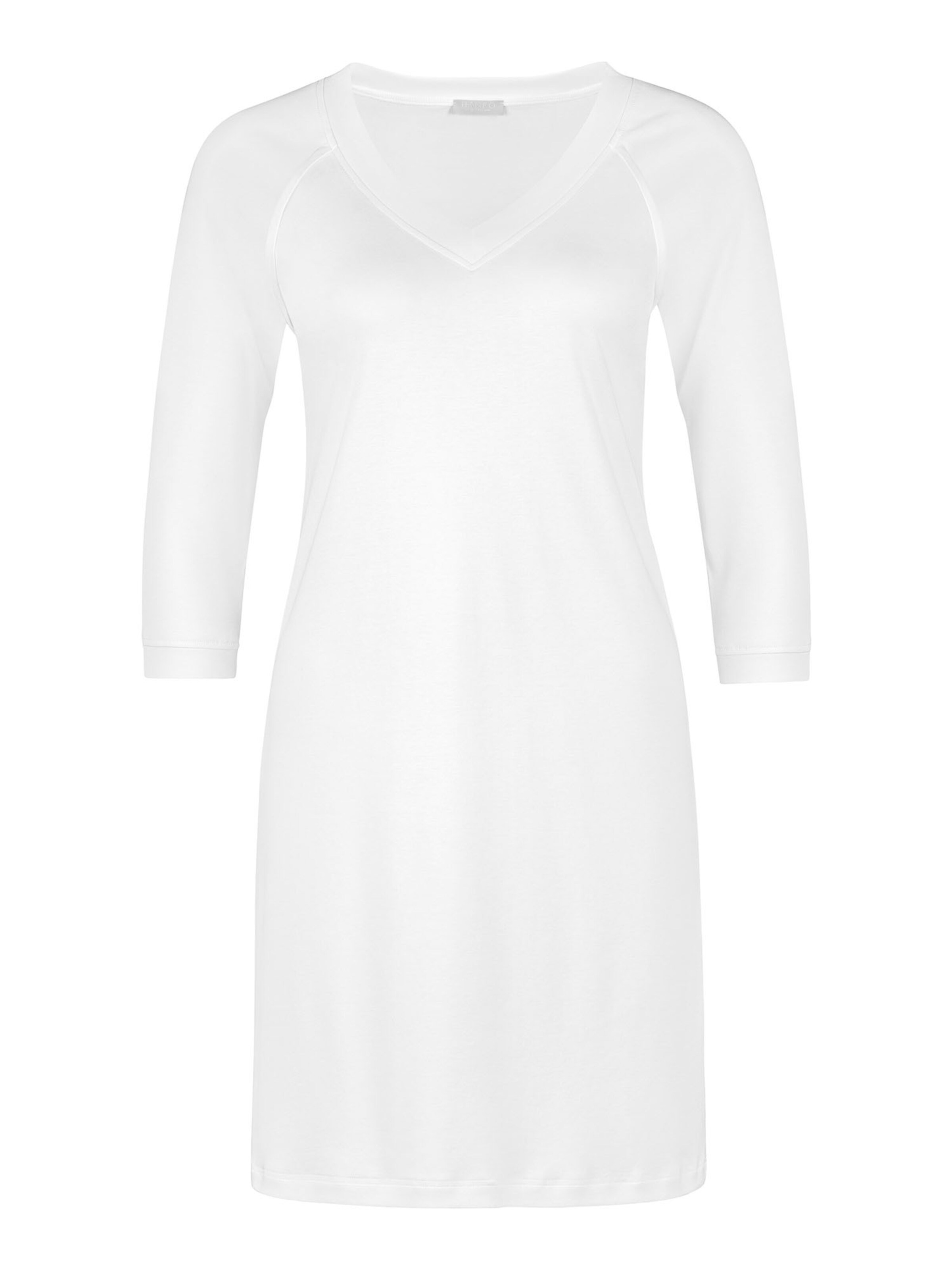 Hanro 3/4 Arm Nachthemd ' Pure Essence 90cm ' in Weiß: Vorderseite
