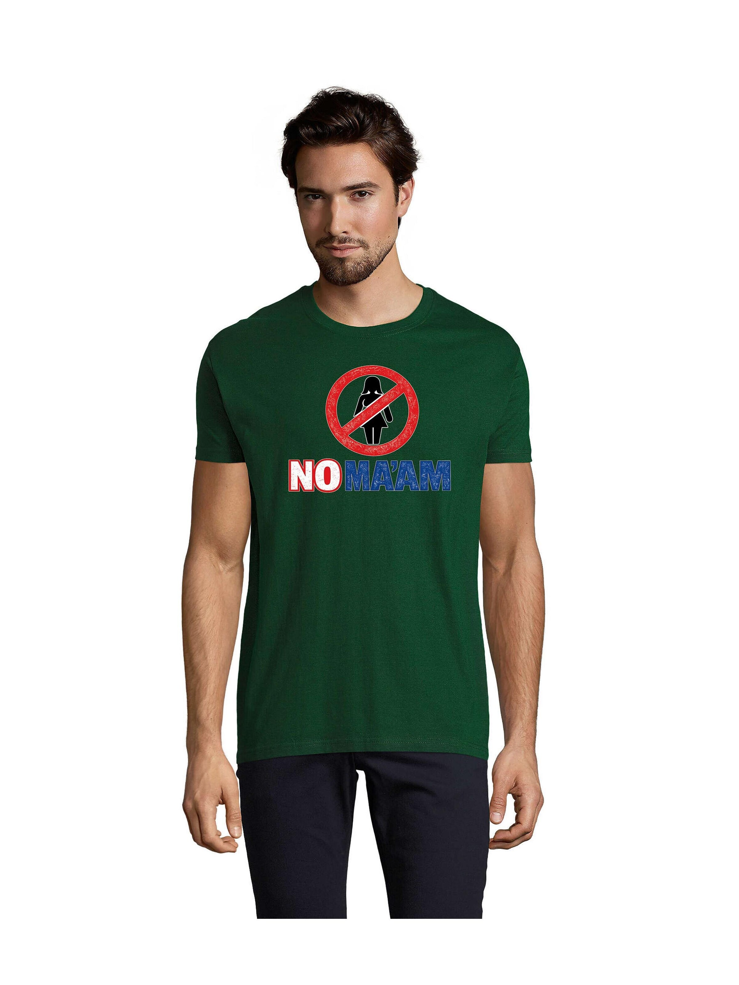 Blondie & Brownie Shirt 'No Maam'‌‌‌‌‌ in 5XL in grün, Produktansicht