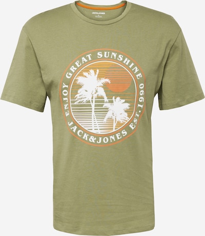 JACK & JONES T-Shirt 'OWEN SUMMER' en olive / orange / orange clair / blanc, Vue avec produit