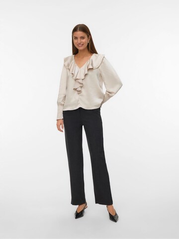 VERO MODA Regular Bandplooibroek 'ZAMIRA' in Grijs