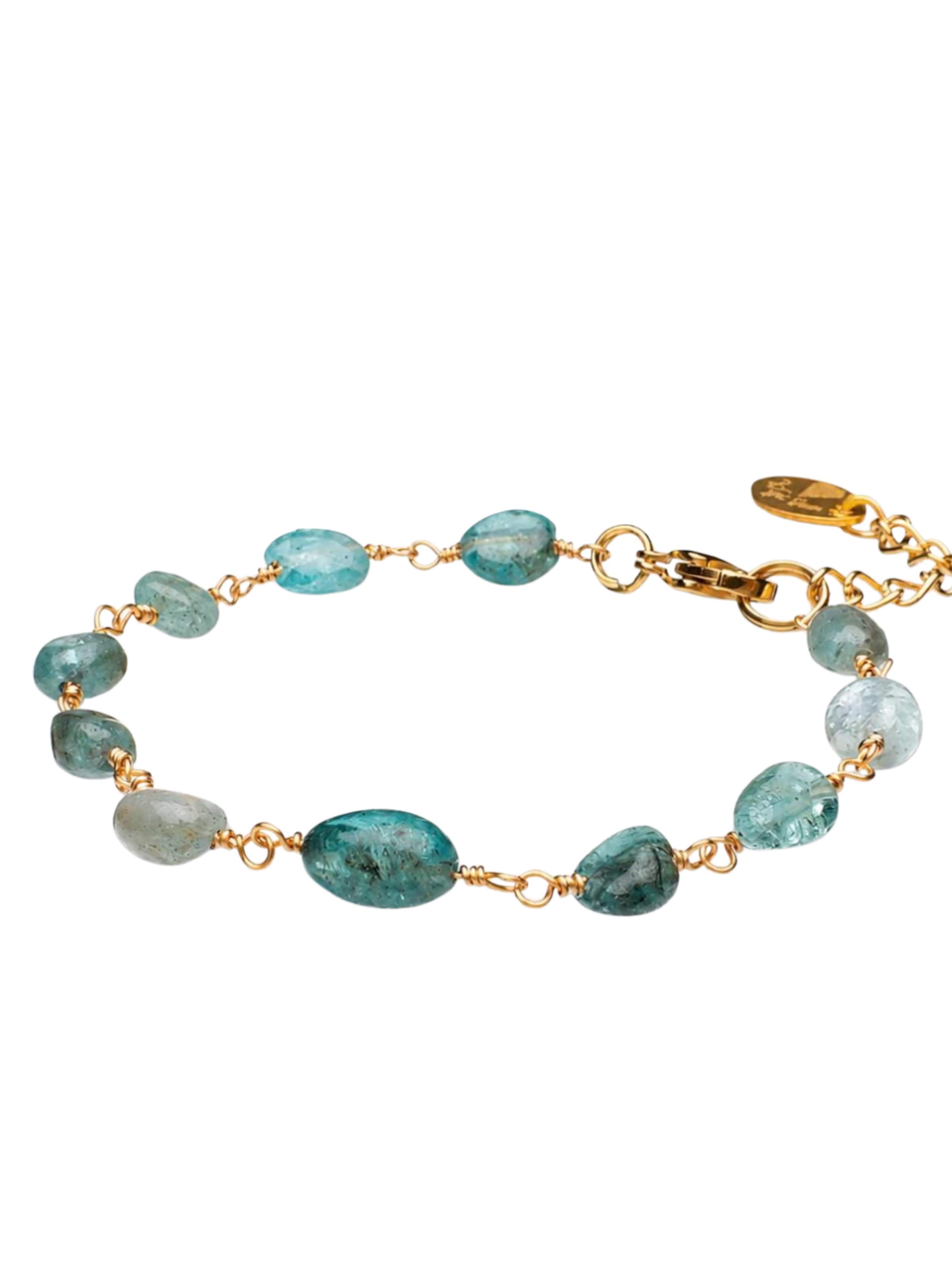 THE GEM STORIES JEWELRY - Pulsera 'Apatite' en verde