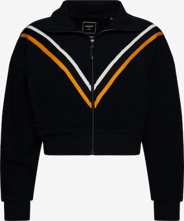 Jachetă  fleece 'Chevron' de la Superdry pe negru: față