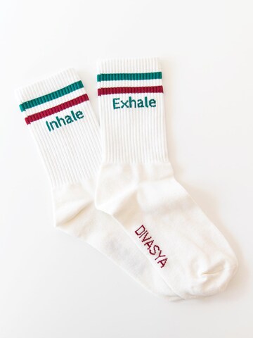 Divasya Socken 'Inhale Exhale'‌‌‌‌‌‌‌ in Rot: Vorderseite