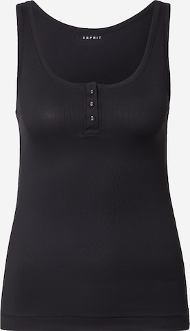 juoda Esprit Bodywear Apatiniai marškinėliai: priekis