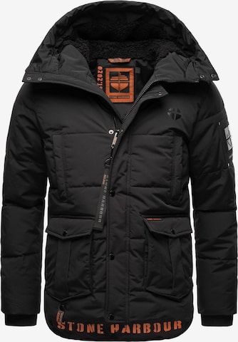 STONE HARBOUR Winter Jacket 'Admaroo' in Black: front