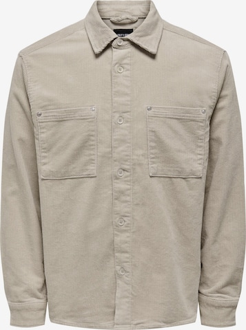 Only & Sons Button Up Shirt 'Track' in Grey: front