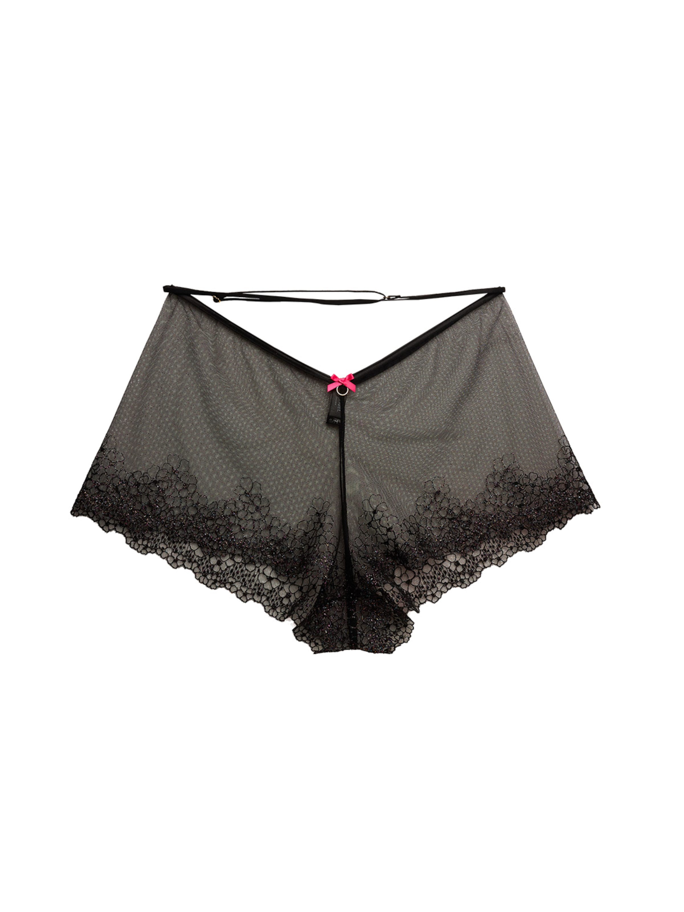 La Muel Lingerie Pyjamabroek 'French Knicker' in Zwart: voorkant