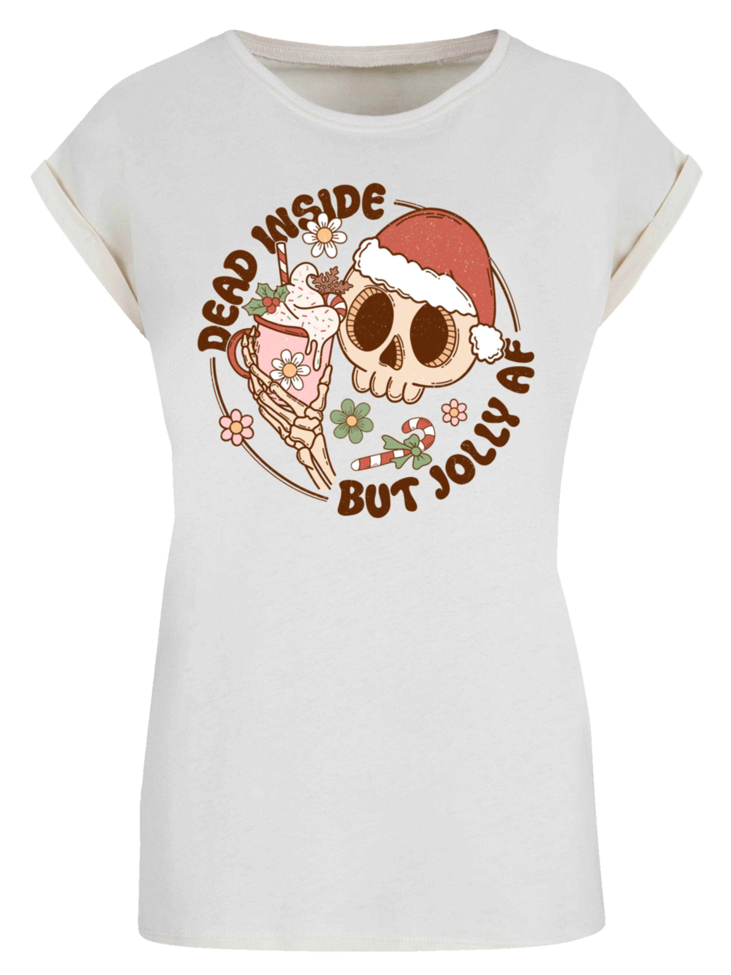 F4NT4STIC Shirt 'Dead inside but jolly' in Beige: front