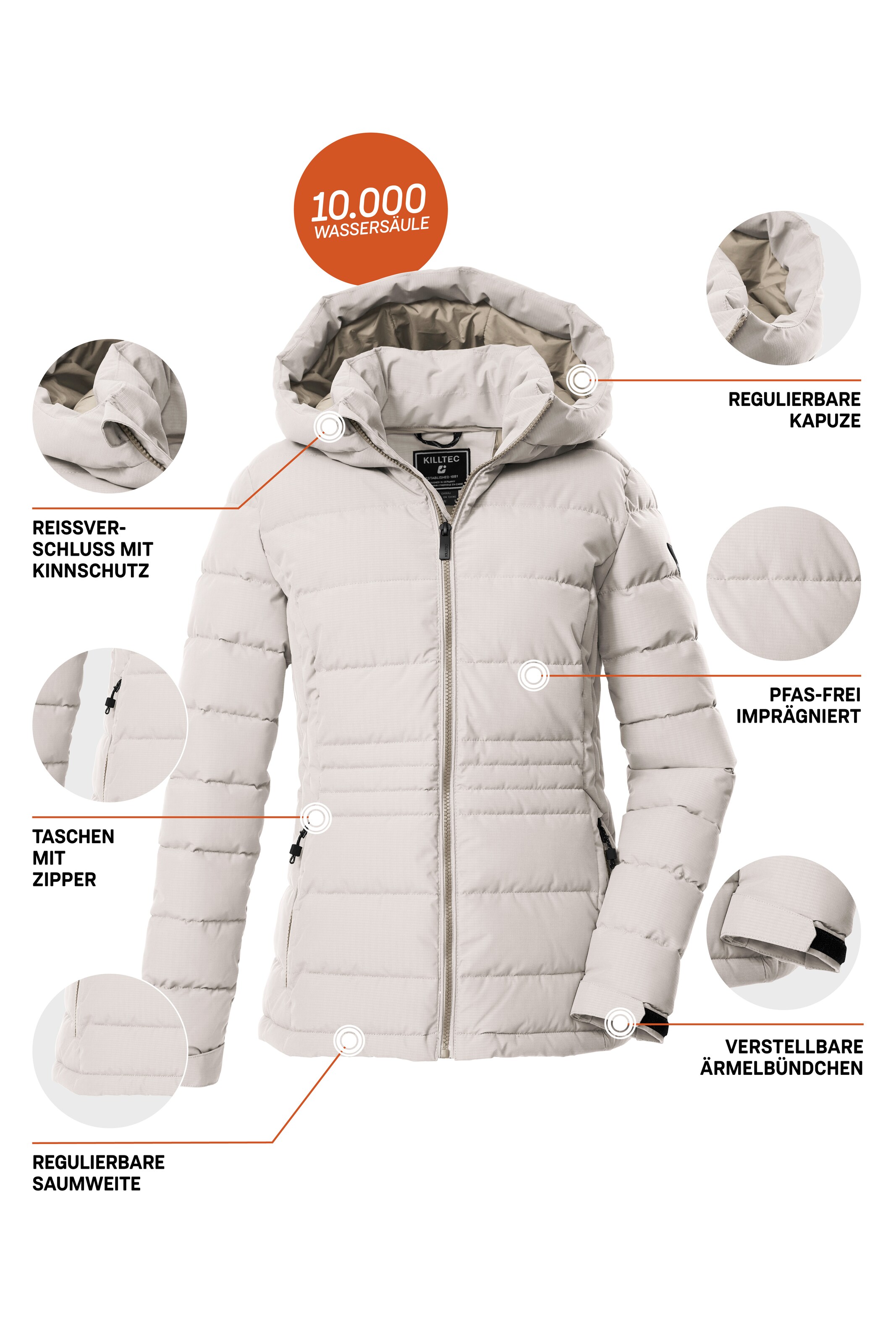 KILLTEC Outdoorjacke in Weiß