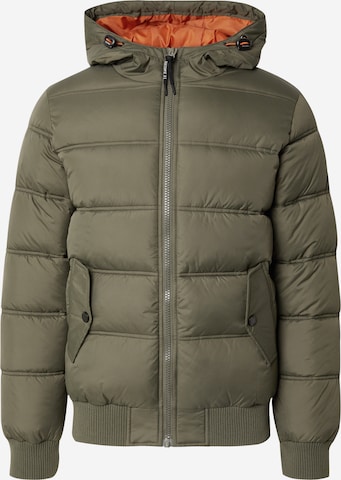 INDICODE JEANS Winterjas 'Adrian' in Groen: voorkant