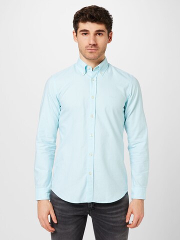 Coupe regular Chemise 'Rickert' BOSS Orange en bleu : devant