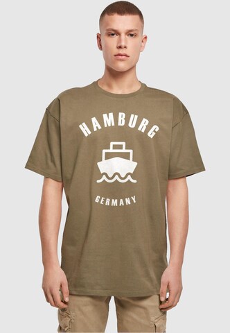 T-Shirt 'Hamburg X' Merchcode en vert : devant