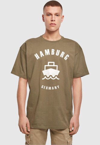 Merchcode T-Shirt 'Hamburg X' in Grün: Vorderseite