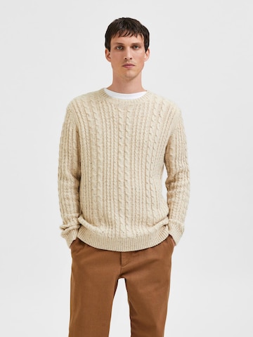 SELECTED HOMME Sweater 'Henry' in Beige: front