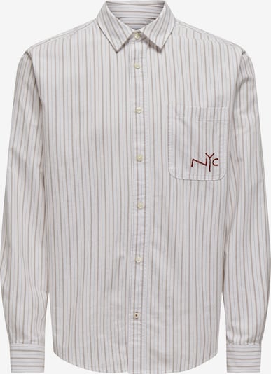 Only & Sons Košulja 'ONSDrake' u cappuccino / tamno crvena / bijela, Pregled proizvoda