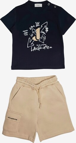 Jeckerson Set 'Completo blu-beige per neonato' in Blauw: voorkant