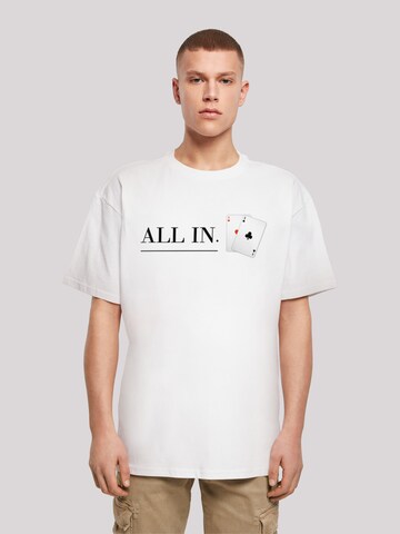 F4NT4STIC Shirt 'Poker All In Karten' in Wit: voorkant