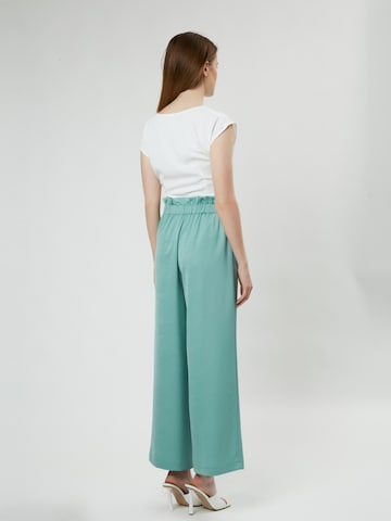 Influencer Wide Leg Hose 'Tie up' in Blau