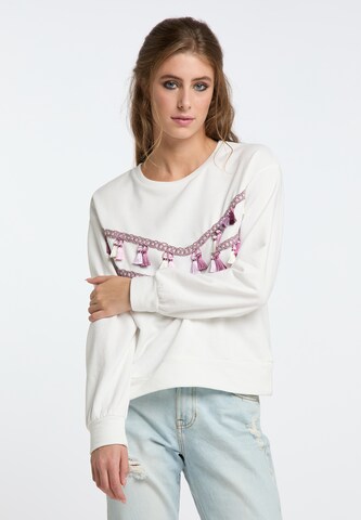 IZIA Sweatshirt 'Hoona' in Wit: voorkant