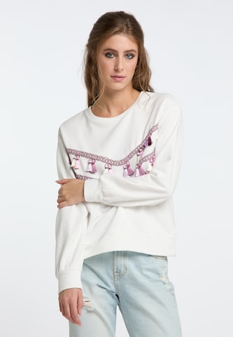 Sweat-shirt 'Hoona' IZIA en blanc : devant