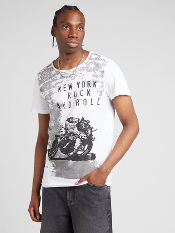 Key Largo Shirt 'CAFE RACER' in White: front