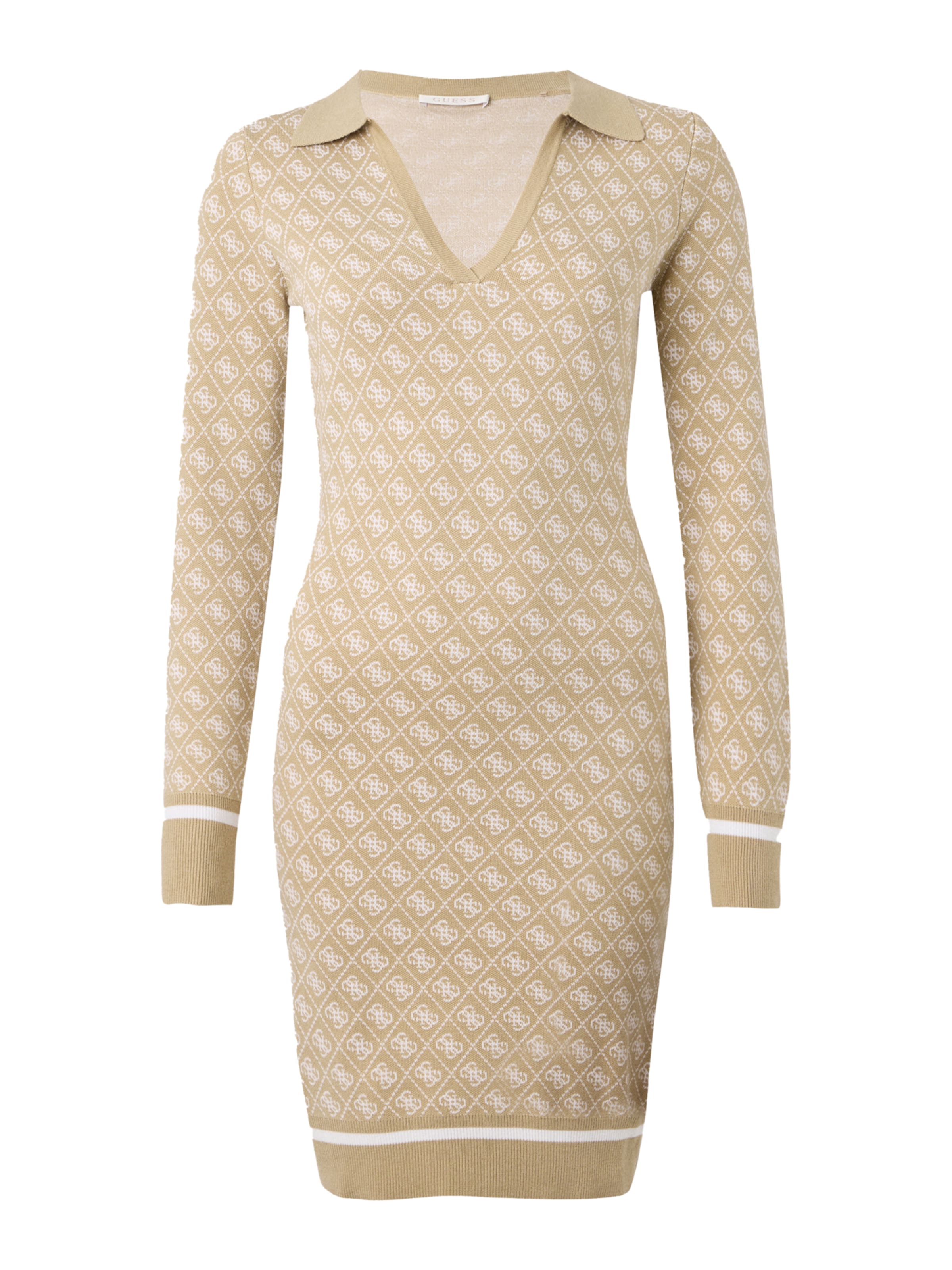 GUESS - Vestido de malha 'AUBREY' em bege: frente