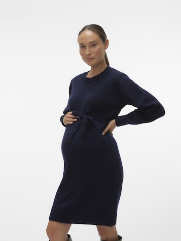 MAMALICIOUS Gebreide jurk 'NEWANNE' in Blauw: voorkant