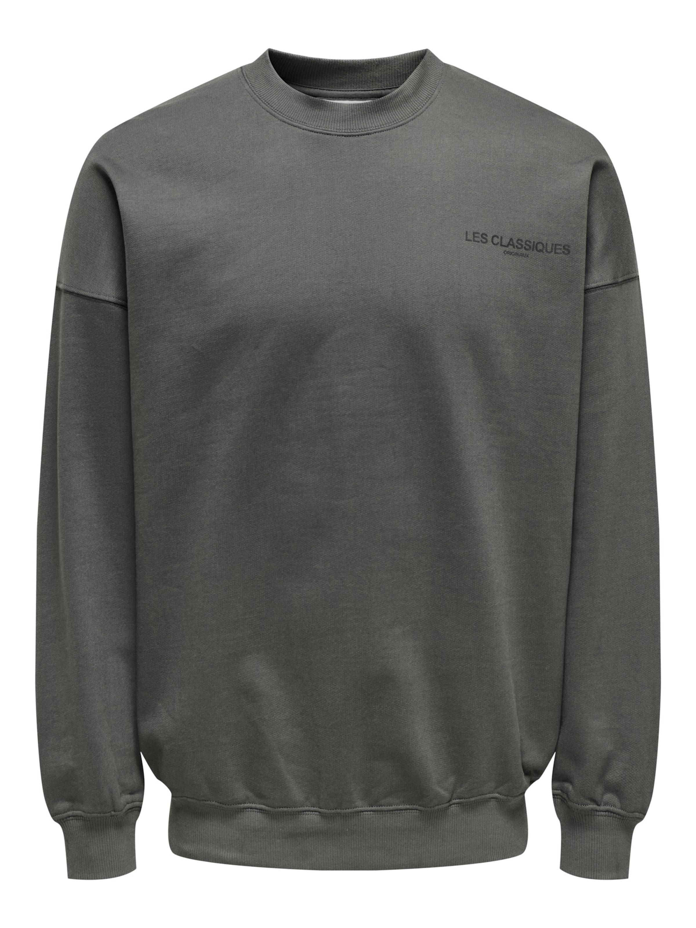 Only & Sons Sweatshirt 'Les Classiques' in Grey: front
