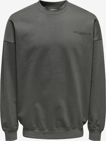 Only & Sons Sweatshirt 'Les Classiques' in Grey: front