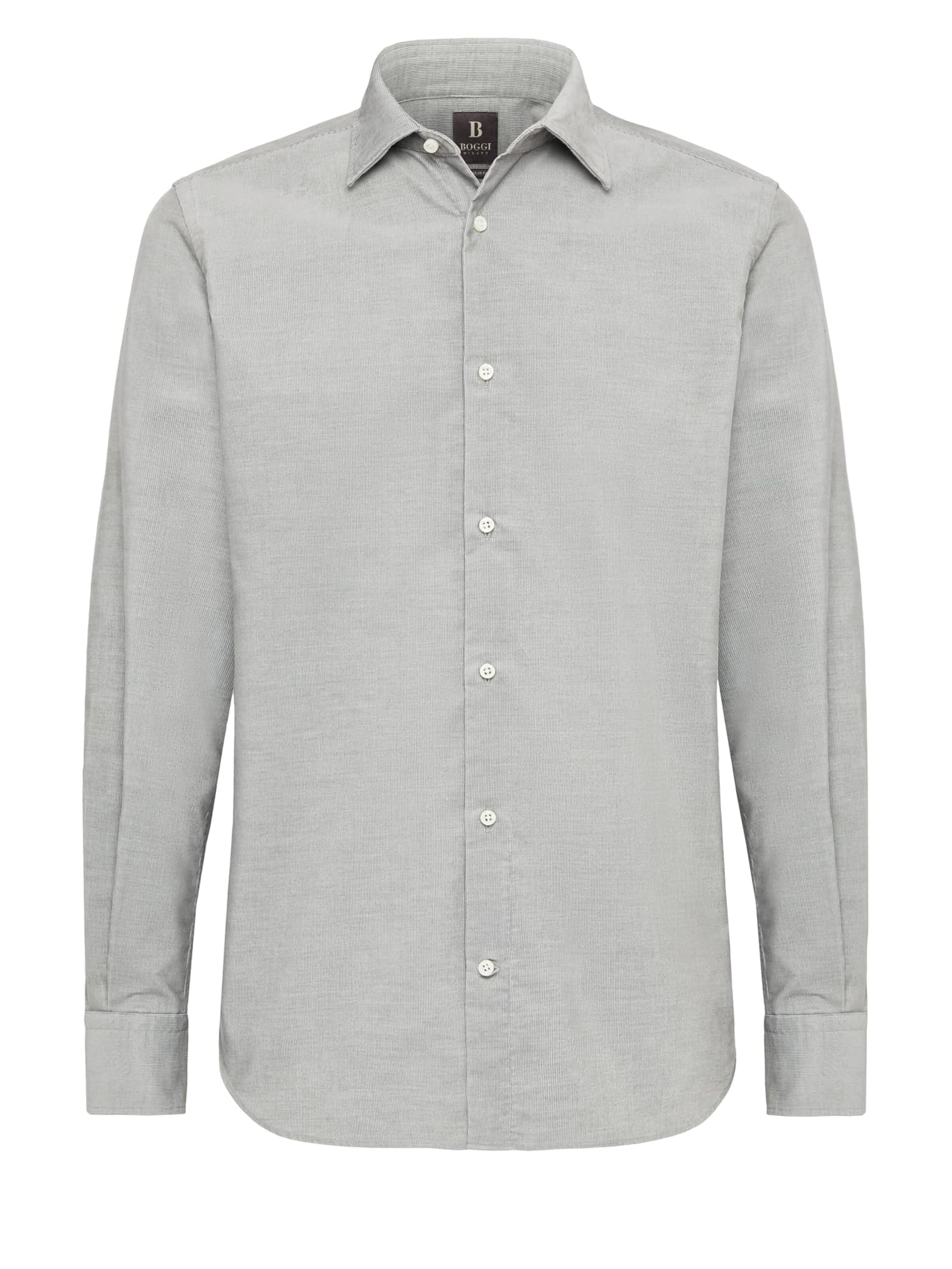 Coupe regular Chemise Boggi Milano en gris : devant