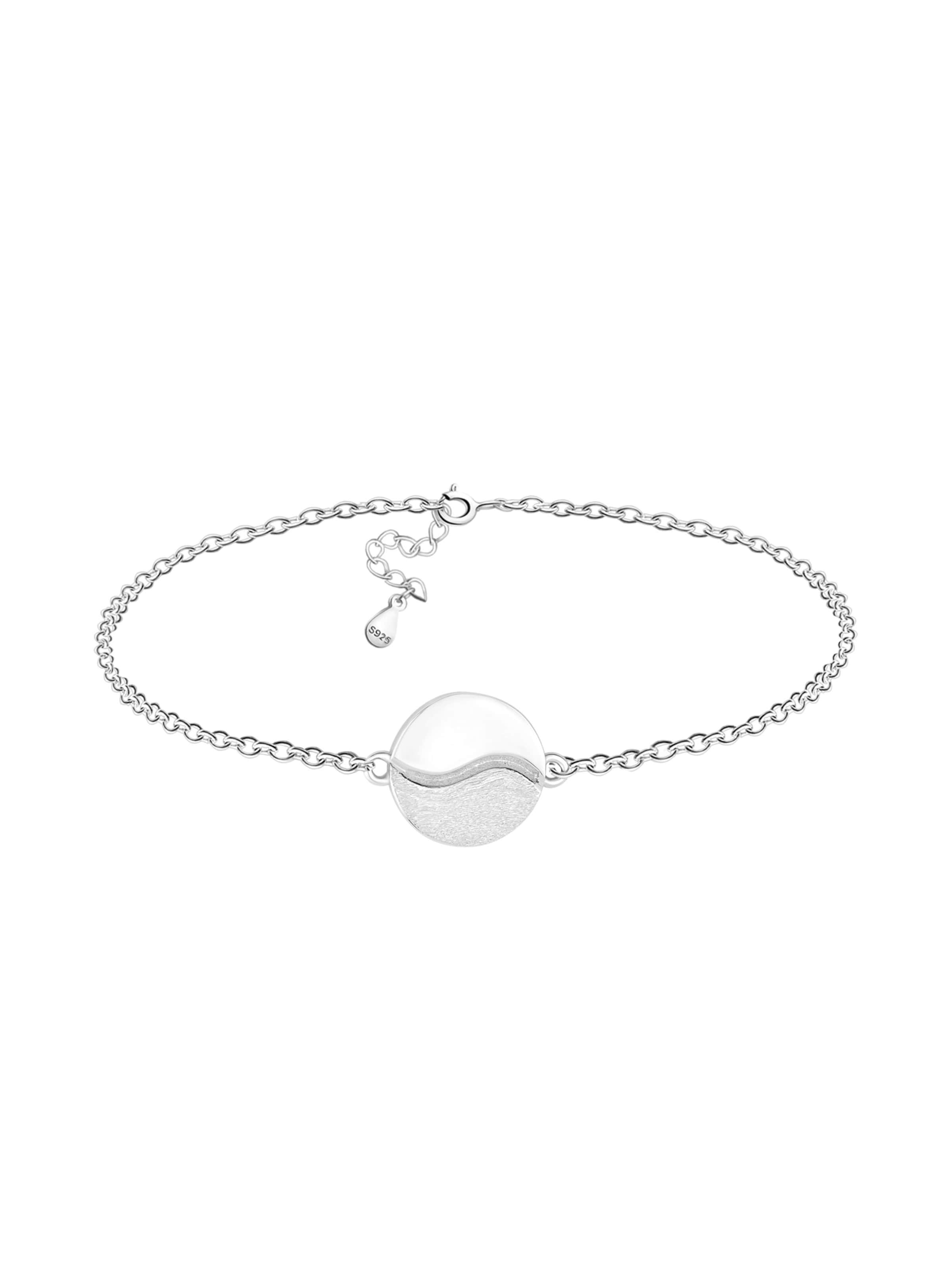 Sofia Milani Armband 'Brushed Ying Yang'‌‌‌‌ in Silber: Vorderseite