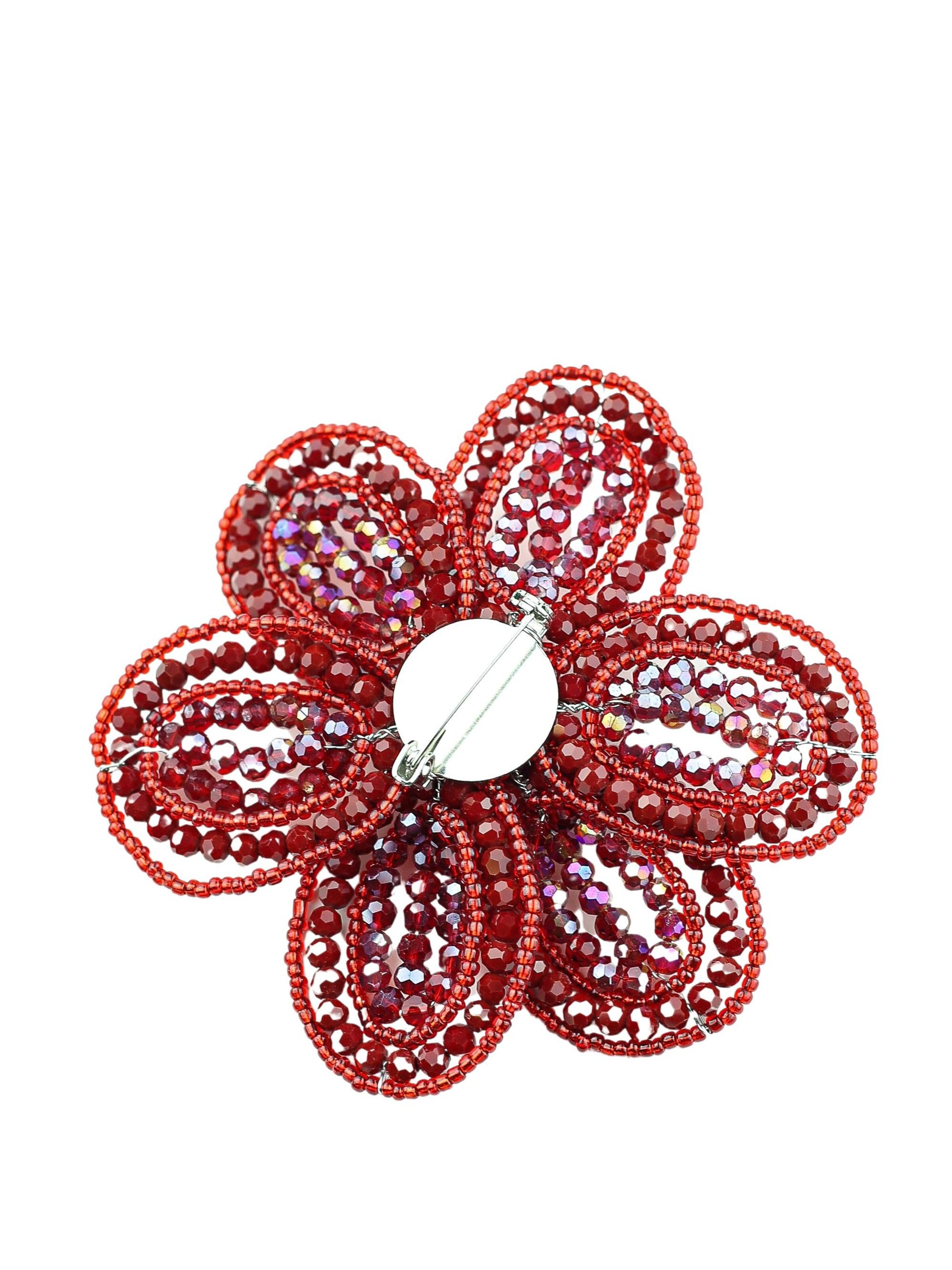 COLLEZIONE ALESSANDRO Brosche 'Blume'‌‌‌ in Rot