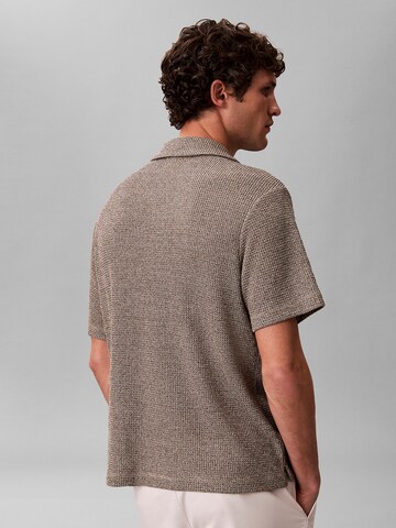 Calvin Klein Comfort fit Button Up Shirt in Brown