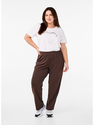 Regular Pantalon 'Flella' Zizzi en marron