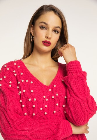 Pullover di faina in rosa