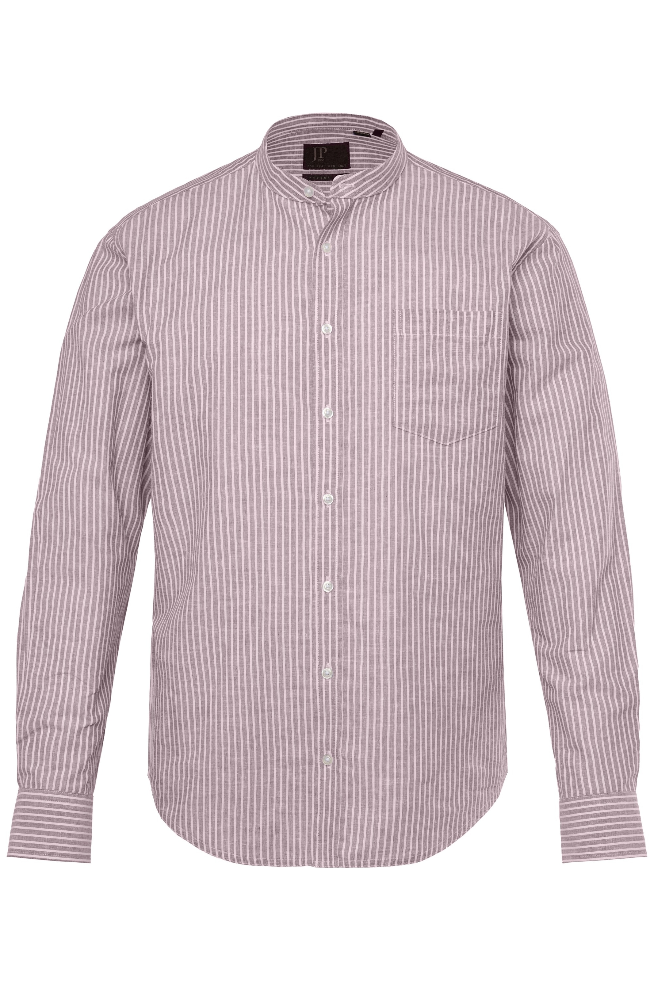 JP1880 Regular fit Overhemd in Bruin: voorkant