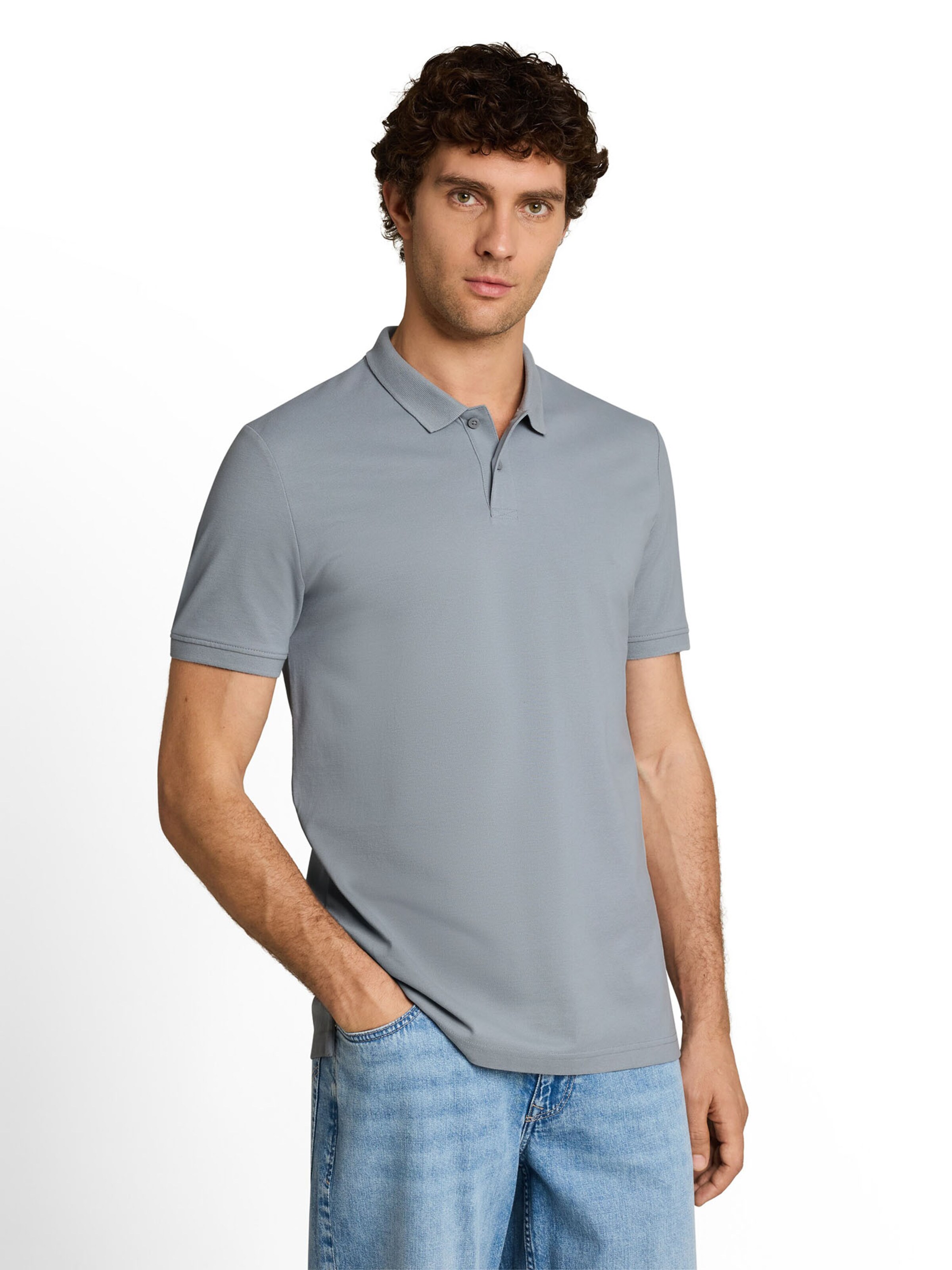 TOM TAILOR DENIM Тениска в сиво: отпред