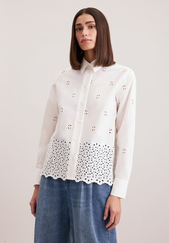 Chemisier 'Schwarze Rose' SEIDENSTICKER en blanc : devant