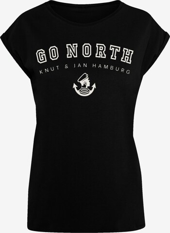 F4NT4STIC Shirt 'Go North' in Zwart: voorkant