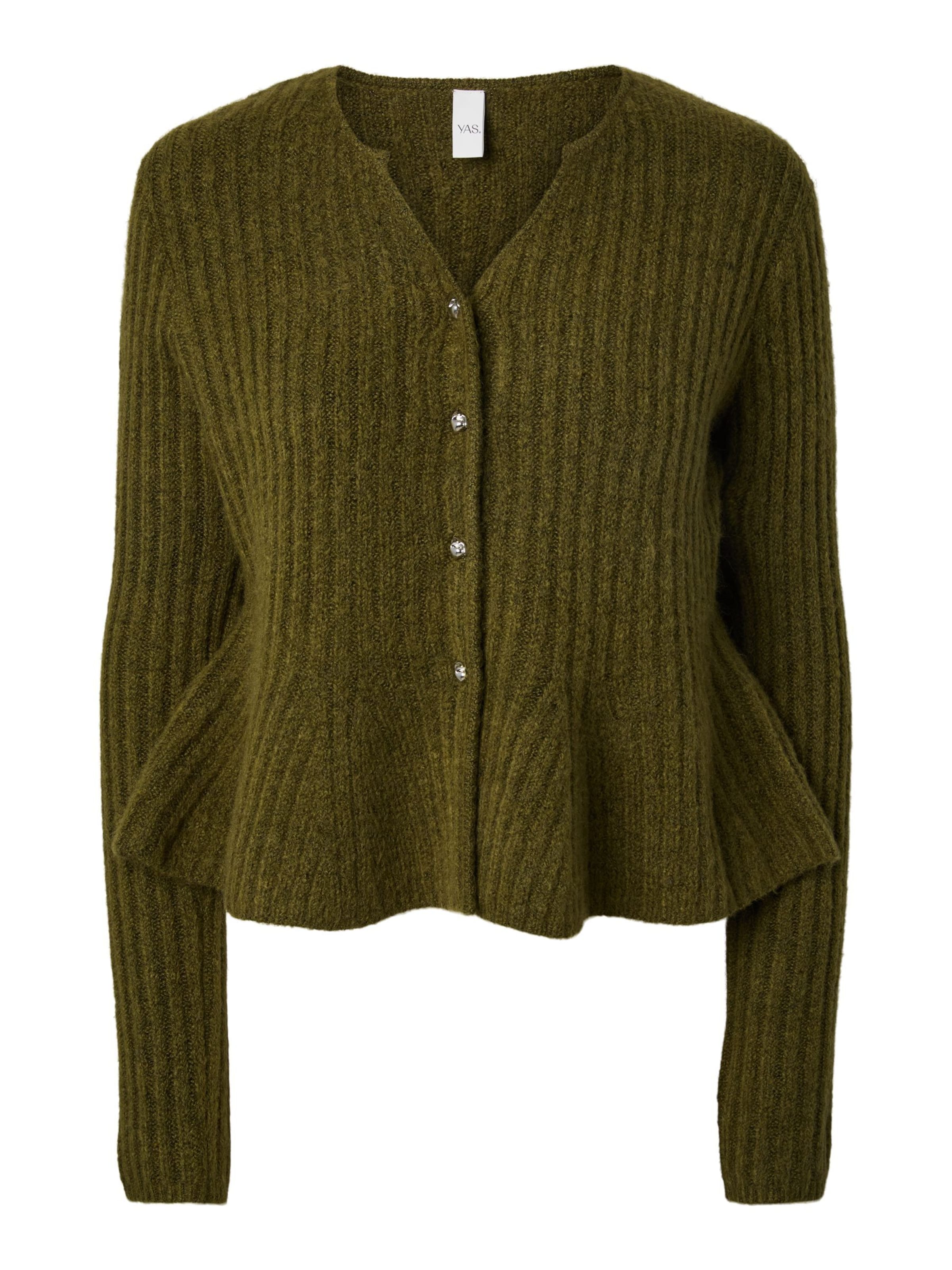 YAS Cardigan i L i khaki, Produktvisning