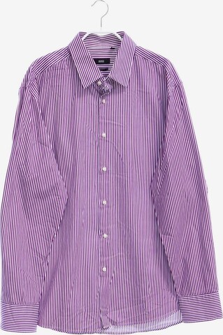BOSS Black Button Up Shirt in XXL in Purple: front