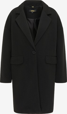 usha BLACK LABEL Between-Seasons Coat in Black: front