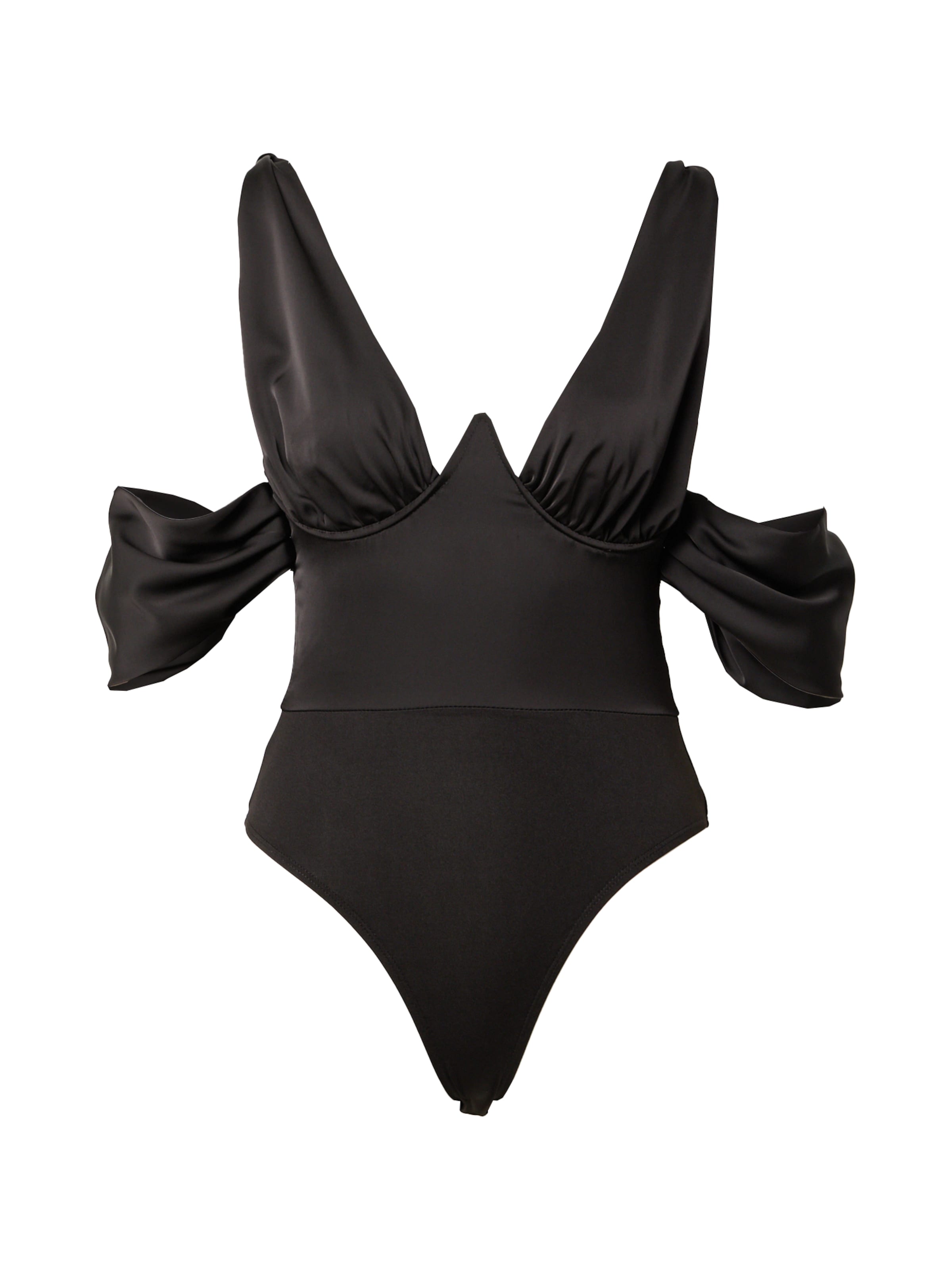 Misspap - Body camiseta en negro: frente