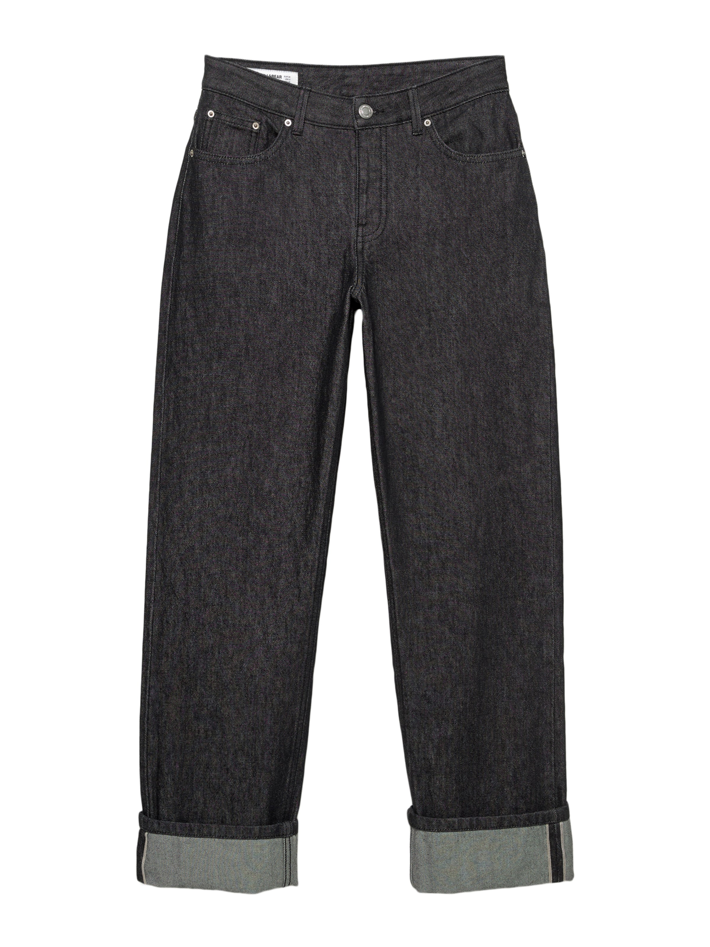 Pull&Bear Широка кройка Дънки в черно: отпред