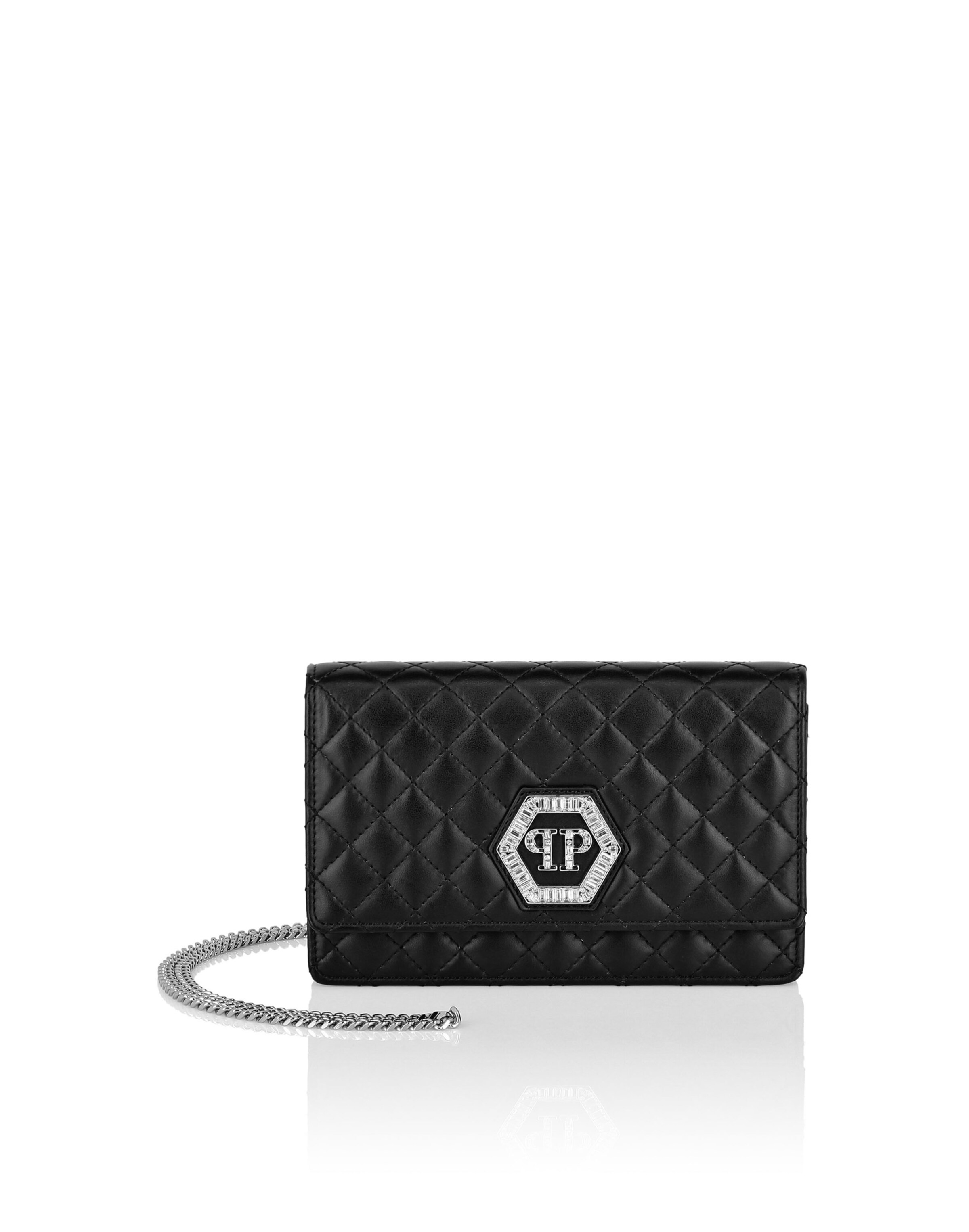 Philipp Plein - Bolso de noche en negro: frente
