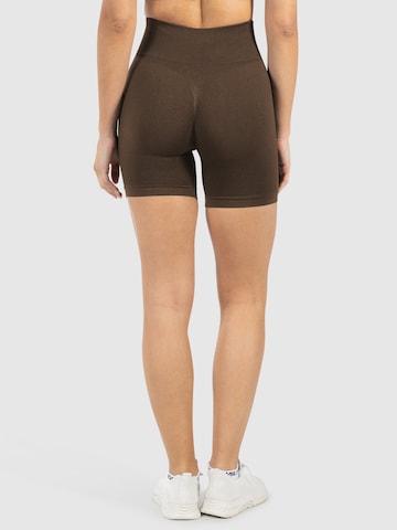 Smilodox Slim fit Sports trousers 'Amaze Scrunch' in Brown