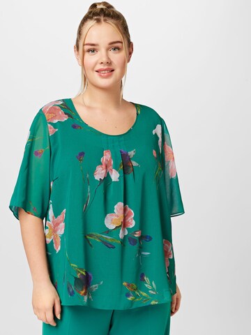 Persona by Marina Rinaldi Blouse 'BAR' in Groen: voorkant