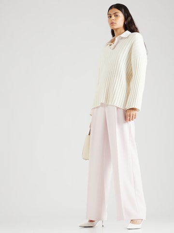 TAIFUN Wide leg Trousers with creases in Pink